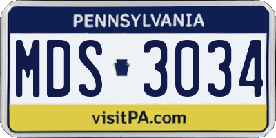 PA license plate MDS3034