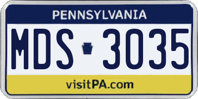 PA license plate MDS3035