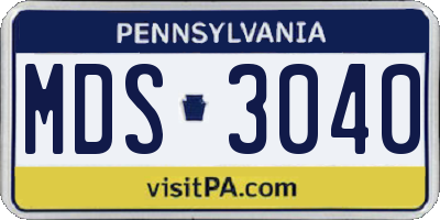 PA license plate MDS3040