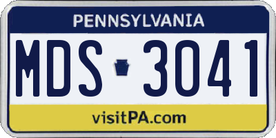 PA license plate MDS3041