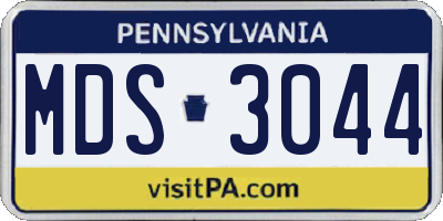 PA license plate MDS3044
