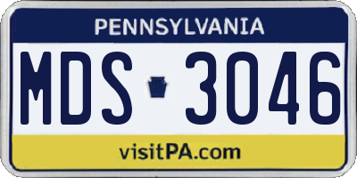 PA license plate MDS3046
