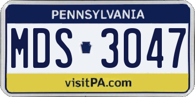 PA license plate MDS3047