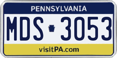 PA license plate MDS3053
