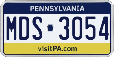 PA license plate MDS3054