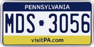 PA license plate MDS3056