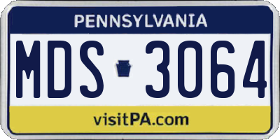 PA license plate MDS3064