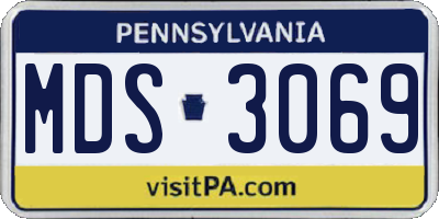 PA license plate MDS3069