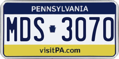 PA license plate MDS3070