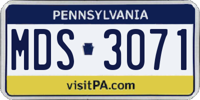PA license plate MDS3071