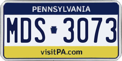 PA license plate MDS3073