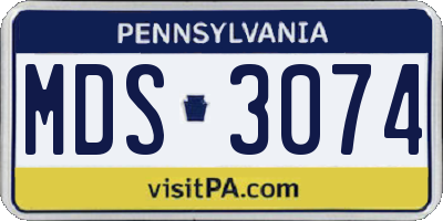 PA license plate MDS3074