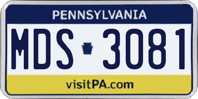 PA license plate MDS3081