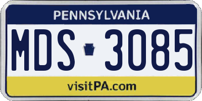 PA license plate MDS3085