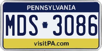 PA license plate MDS3086