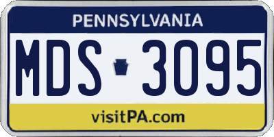 PA license plate MDS3095