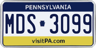 PA license plate MDS3099