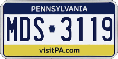 PA license plate MDS3119