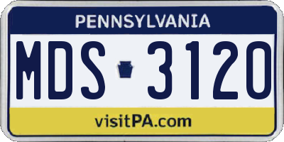 PA license plate MDS3120