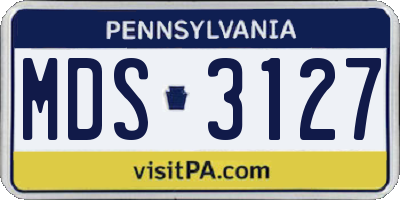 PA license plate MDS3127