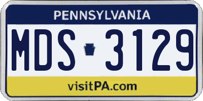 PA license plate MDS3129