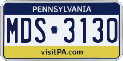 PA license plate MDS3130