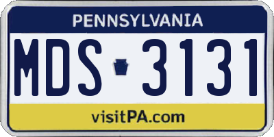 PA license plate MDS3131