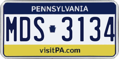 PA license plate MDS3134