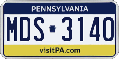 PA license plate MDS3140