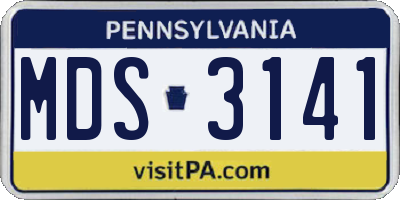 PA license plate MDS3141