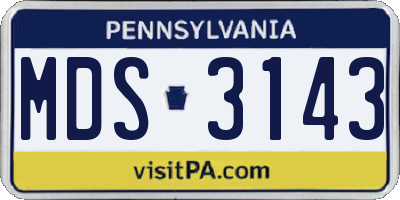 PA license plate MDS3143