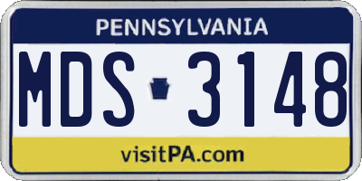 PA license plate MDS3148