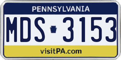 PA license plate MDS3153
