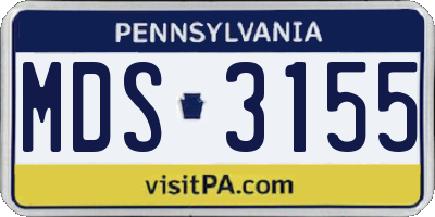 PA license plate MDS3155