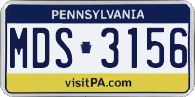 PA license plate MDS3156