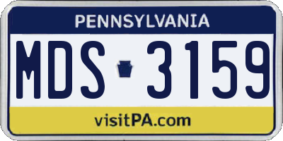 PA license plate MDS3159