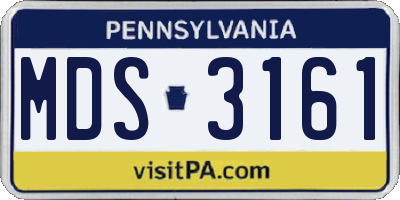 PA license plate MDS3161