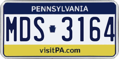 PA license plate MDS3164