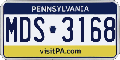 PA license plate MDS3168