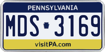PA license plate MDS3169