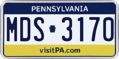 PA license plate MDS3170