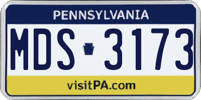 PA license plate MDS3173