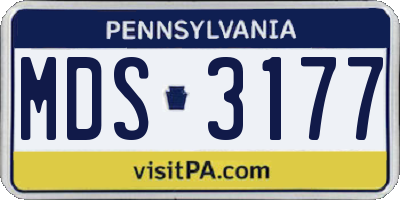 PA license plate MDS3177