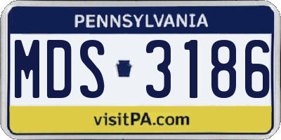 PA license plate MDS3186