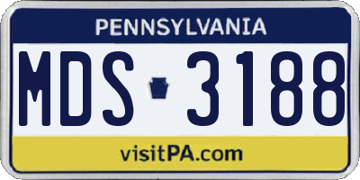 PA license plate MDS3188