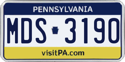 PA license plate MDS3190
