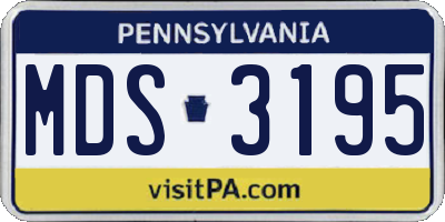 PA license plate MDS3195
