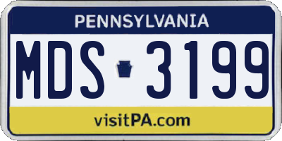 PA license plate MDS3199
