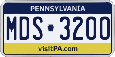PA license plate MDS3200