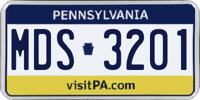 PA license plate MDS3201